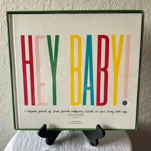 Kate Spade: ‘Hey Baby!' First Year Memory Book- 40 pages- Silver Foil Pages